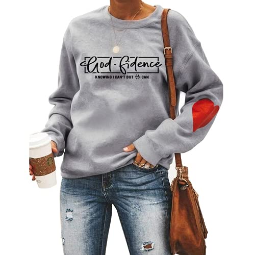 Sweat-shirt chrétien pour femmes, vêtements de foi Dieu sachant que je ne peux pas mais il peut croire