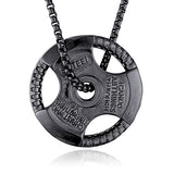 Men's Fitness Jewelry Dumbbell Charm Sport Barbell Pendant Biker Box Chain Necklace Stainless Steel Necklace