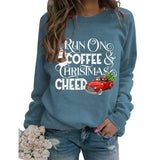 Sweat-shirt à café de joie de Noël pour femmes, je cours sur le café et la chemise de joie de Noël