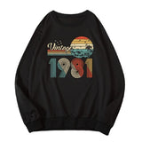 Sweatshirt mit Vintage-Motiv „1981“ für Damen, 40 Jahre alt, Geburtstagsgeschenk, Langarmshirt