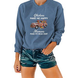 Chemise de poulet drôle femmes poulets me rendent heureux les humains me font mal à la tête sweat-shirt