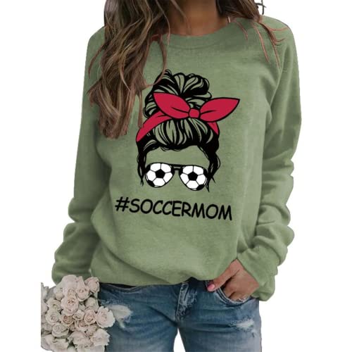 Sweat-shirt graphique de football pour femmes, chemise de Soccermom