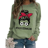 Sweat-shirt graphique de football pour femmes, chemise de Soccermom