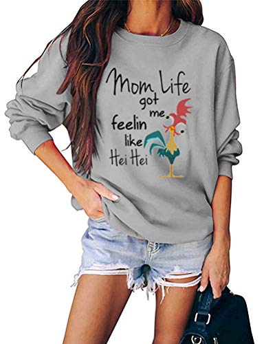 Women Long Sleeve Mom Life Got Me Feeling Like HEI HEI Sweatshirt