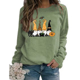 Sweat-shirt pour femme, Costume d'halloween, chat noir, Gnome, citrouille, chauve-souris