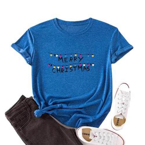 Women Merry Christmas T-Shirt Christmas Lights Shirt