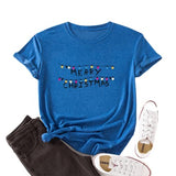 Women Merry Christmas T-Shirt Christmas Lights Shirt