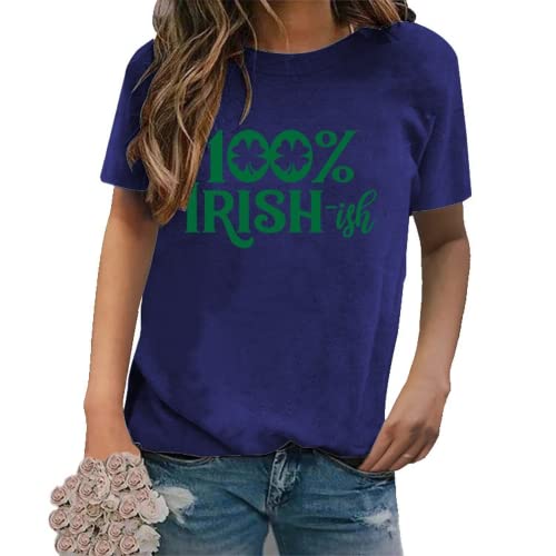 St Patrick Day Tees Women 100% Irish-ish Shamrock T-Shirt