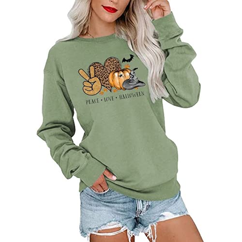 Women Peace Love Halloween Shirt Halloween Party Sweatshirt