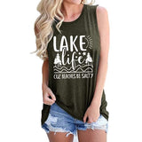 Chemise humoristique pour femmes, Lake Life, parce que les plages sont salées, chemise graphique Lake Life
