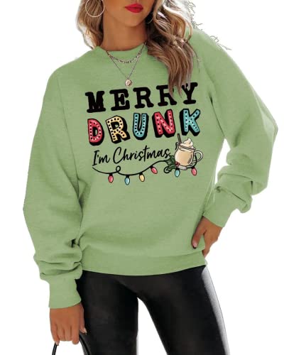 Merry Drunk I'm Christmas Sweatshirt Femme Chemise légère de Noël