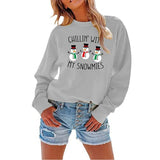 Les femmes se détendent ? with My Snowmies Sweatshirt Chemise bonhomme de neige à manches longues