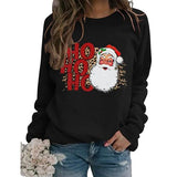 Damen Vintage Weihnachtsmann Sweatshirt Ho Ho Ho Frohe Weihnachten Shirt