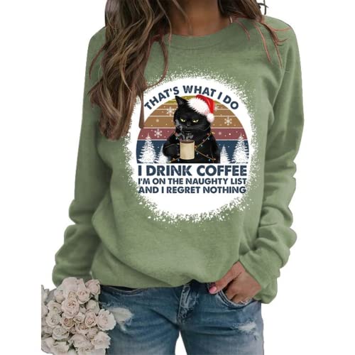 Sweat-shirt Chat C'est ce que je fais, je bois du café, je déteste les gens et je sais des choses