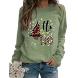 Sweat-shirt de noël pour femmes, chemise graphique avec arbre de noël et flocon de neige