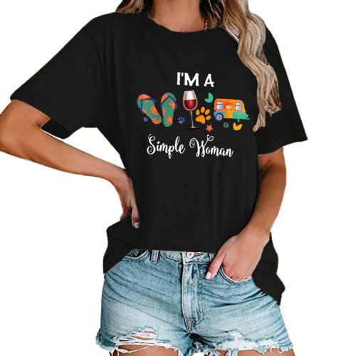 Women I'm A Simple Woman T-Shirt Campers Life Shirt