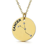 Collier pendentif Constellation plaqué or, horoscope, signe du zodiaque, breloques, pièces de monnaie réglables