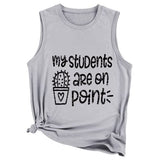 Funny Teacher Tank Women Mes élèves sont sur le point Graphic Tees
