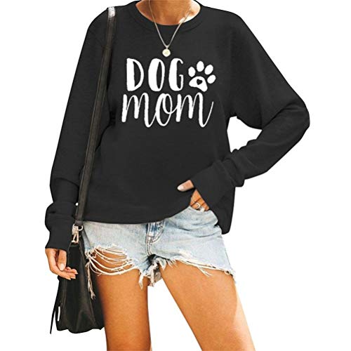 Sweat-shirt à manches longues pour femmes, chien maman, chemisier