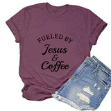 Women Fueled by Jesus and Coffee T-Shirt Christian Shirt