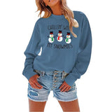 Les femmes se détendent ? with My Snowmies Sweatshirt Chemise bonhomme de neige à manches longues