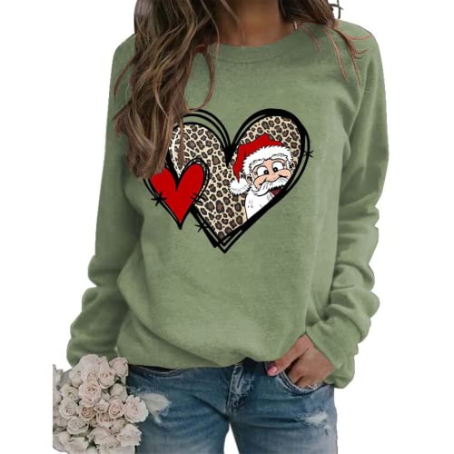 Sweat-shirt à carreaux Buffalo pour femmes, motif cœur d'amour, père noël, graphique de noël