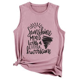Débardeur Sunshine Hurricane pour femmes, mélange de soleil avec une petite chemise Hurricane