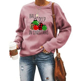 Sweat-shirt de Noël pour femmes, boules profondes, vêtements de noël amusants