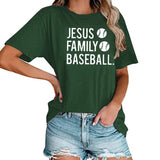 Women Jesus Family Baseball Graphic T-Shirt