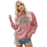 Happy Go Lucky Sweatshirt Women St. Patricks Day Shirt