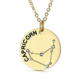 Collier pendentif Constellation plaqué or, horoscope, signe du zodiaque, breloques, pièces de monnaie réglables