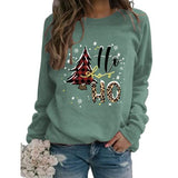 Sweat-shirt de noël pour femmes, chemise graphique avec arbre de noël et flocon de neige