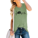 Débardeur ECG Heart pour femme, chemise Camper Love