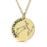Collier pendentif Constellation plaqué or, horoscope, signe du zodiaque, breloques, pièces de monnaie réglables