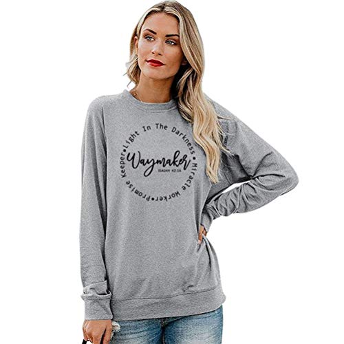 Women's Clothing Waymaker Top Loose Crew Neck Christian Pullover Sweatshirt