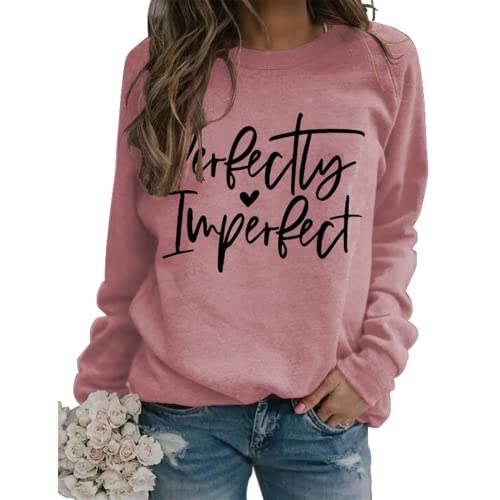 Sweat-shirt à manches longues pour femmes, chemise à manches longues, graphique imparfait, cœur d'amour parfait