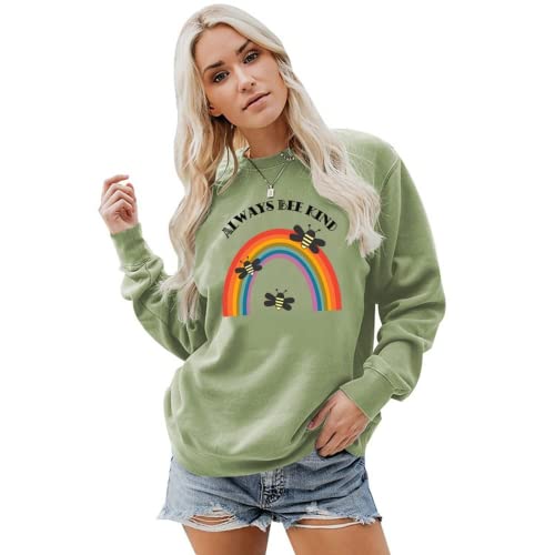 Bee Kind Sweatshirt Women Rainbow Gift Be Kind Shirt