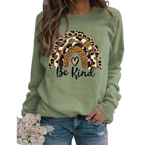 Be Kind Rainbow Sweat-shirt à manches longues pour femme