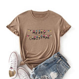 Women Merry Christmas T-Shirt Christmas Lights Shirt