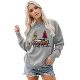 Sweat-shirt joyeux noël pour femmes, chemise de voiture, arbre de noël