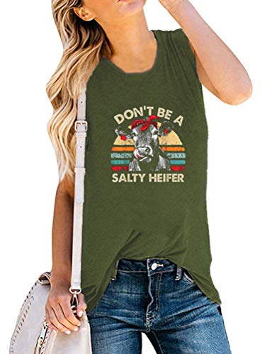 Ne soyez pas une génisse salée Débardeur pour femme Chemise de vache drôle