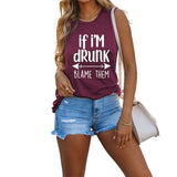 If I'm Drunk Blame Them Funny Drinking Tank Top Day Drinking Shirt Novelty Shirt for Women