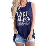 Chemise humoristique pour femmes, Lake Life, parce que les plages sont salées, chemise graphique Lake Life