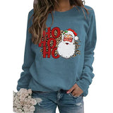 Damen Vintage Weihnachtsmann Sweatshirt Ho Ho Ho Frohe Weihnachten Shirt