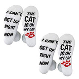 Unisex I CAN'T GET UP RIGHT NOW THE DOG/CAT IS ON MY LAP Socks