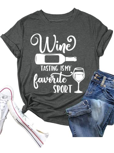 Chemise de dégustation de vin pour femmes, la dégustation de vin est mon t-shirt de Sport préféré