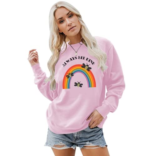 Bee Kind Sweatshirt Women Rainbow Gift Be Kind Shirt
