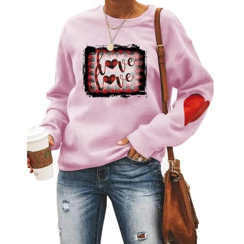 Buffalo Plaid Valentines Shirt Women Love Sweatshirt