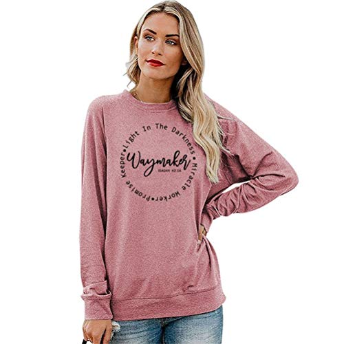 Women's Clothing Waymaker Top Loose Crew Neck Christian Pullover Sweatshirt