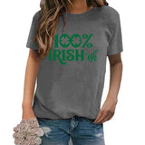 St Patrick Day Tees Women 100% Irish-ish Shamrock T-Shirt